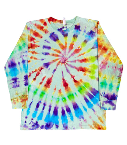 Youth Rainbow Gradient Swirl Tie Dye Long Sleeve T-Shirt - The Tie Dye Company