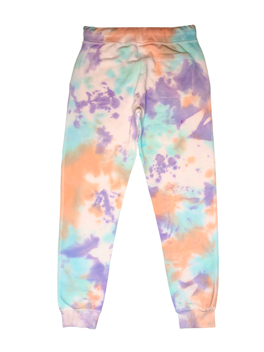 rainbow tie pastel tie dye joggers
