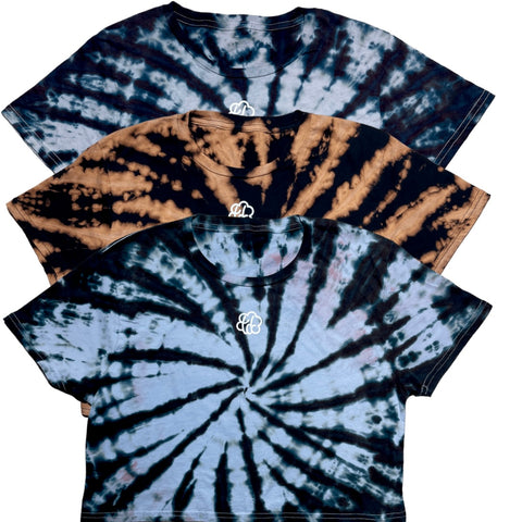 Women’s Crop Top Tie Dye Swirl T-Shirt (3-PACK) - The Tie Dye Company