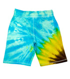 Aqua Blue Sunflower Fleece Shorts - The Tie Dye Company