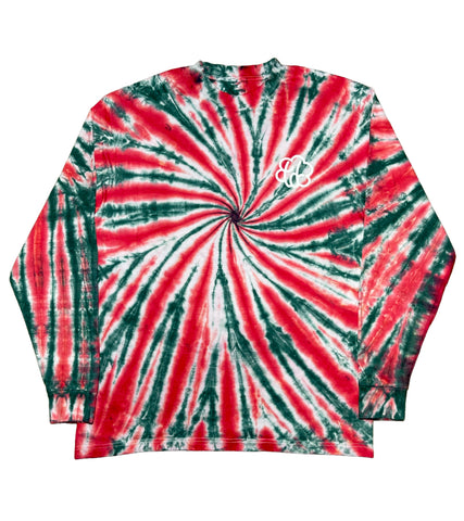 Christmas Swirl Tie Dye Long Sleeve T-Shirt - The Tie Dye Company