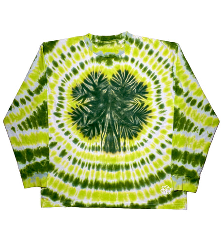 St. Patrick’s Day Greens Four Leaf Clover Tie Dye Long Sleeve T-Shirt