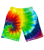 ROYGBIV Rainbow Spiral Fleece Shorts - The Tie Dye Company
