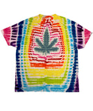 420 Leaf Rainbow Tie Dye Short Sleeve T-Shirt
