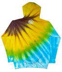 Aqua Blue Sunflower Tie Dye Pullover Hoodie - The Tie Dye Company