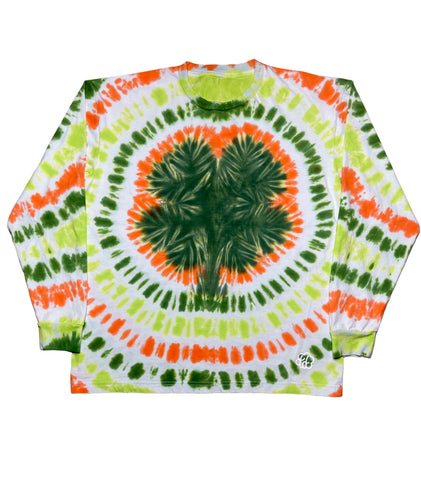 Irish Four Leaf Clover Tie Dye Long Sleeve T-Shirt