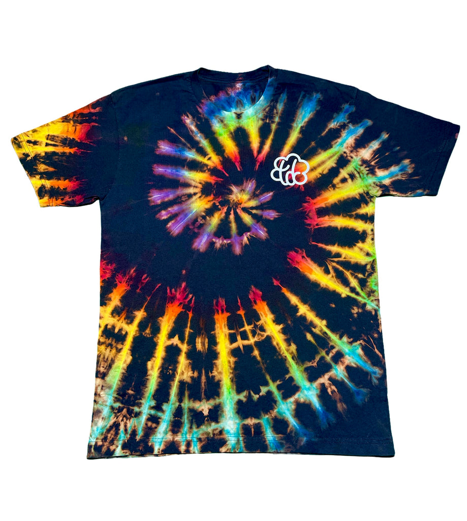 Premium ROYGBIV Reverse Tie Dye Rainbow Spiral Short Sleeve T-Shirt ...