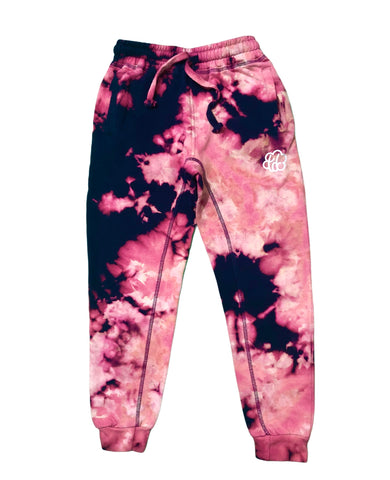 YOUTH Pink Navy Reverse Tie Dye Jogger Sweat Pants - The Tie Dye Company