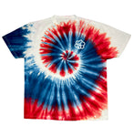 American Red White & Blue Spiral USA Tie Dye Short Sleeve T-Shirt - The Tie Dye Company