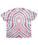 Breast Cancer Ribbon Tie Dye Short Sleeve T-Shirt