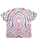 Breast Cancer Ribbon Tie Dye Short Sleeve T-Shirt